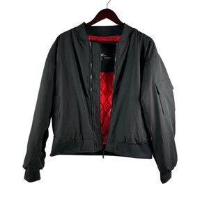 Sports Illustrated Men’s Black & Red Bomber Jacket – Oversized Fit – Size M